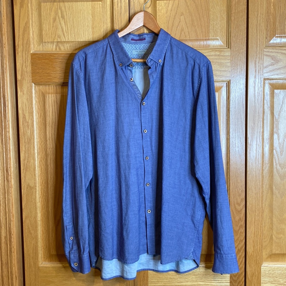 Ted Baker mens casual button down shirt Ted size 6 or XXL